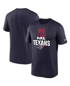 Мужская темно-синяя футболка houston texans legend local phrase performance Nike, синий