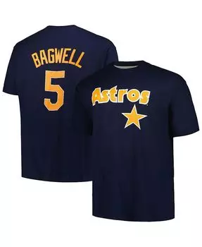 Мужская темно-синяя футболка Jeff Bagwell Houston Astros Big and Tall Cooperstown Collection с именем и номером игрока Profile, синий