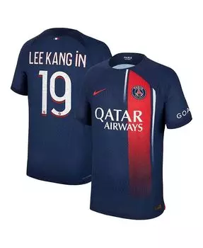 Мужская темно-синяя футболка Lee Kang Paris Saint-Germain 2023/24 Home Authentic Player Jersey Nike, синий