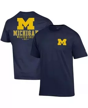 Мужская темно-синяя футболка Michigan Wolverines Stack 2-Hit Champion, синий