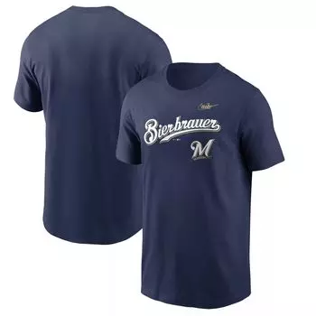 Мужская темно-синяя футболка Milwaukee Brewers Bierbrauer Hometown Nike