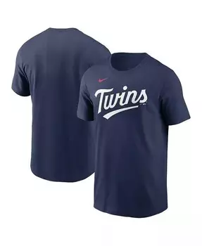 Мужская темно-синяя футболка Minnesota Twins Fuse Wordmark Nike, синий