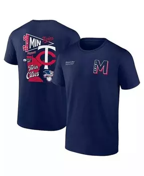 Мужская темно-синяя футболка Minnesota Twins с разделенными зонами Fanatics, синий