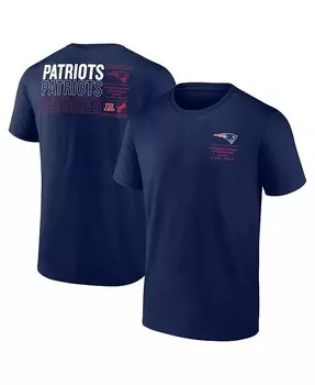 Мужская темно-синяя футболка New England Patriots с повторяющейся статистикой Fanatics, синий