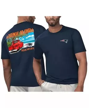 Мужская темно-синяя футболка New England Patriots с лицензией на охлаждение Margaritaville, синий