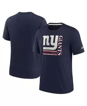 Мужская темно-синяя футболка new york giants wordmark logo tri-blend Nike, синий