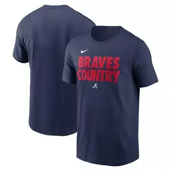 Мужская темно-синяя футболка Nike Atlanta Braves Rally Rule