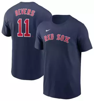 Мужская темно-синяя футболка Nike Boston Red Sox Rafael Devers #11