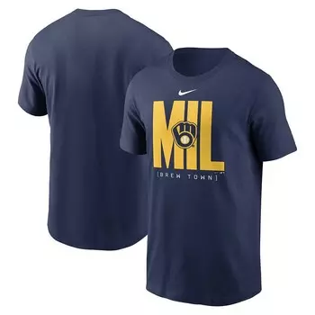 Мужская темно-синяя футболка Nike Milwaukee Brewers Scoreboard, цвет Brw Navy