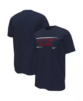 Мужская темно-синяя футболка Paris Saint-Germain Verbiage Nike, синий