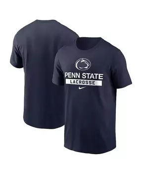 Мужская темно-синяя футболка Penn State Nittany Lions Lacrosse Nike, синий