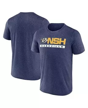 Мужская темно-синяя футболка Playmaker Nashville Predators Heather Fanatics, синий