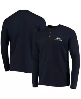Мужская темно-синяя футболка с длинным рукавом Seattle Seahawks Maverick Thermal Henley Dunbrooke, синий