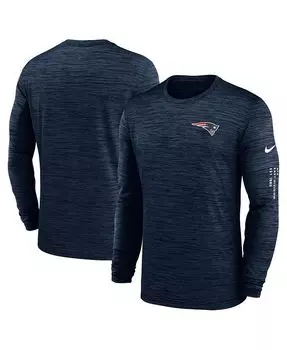 Мужская темно-синяя футболка с длинным рукавом New England Patriots Velocity Nike, синий