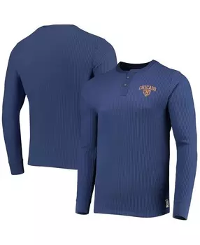 Мужская темно-синяя футболка с длинным рукавом chicago bears thermal henley Junk Food, синий