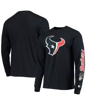 Мужская темно-синяя футболка с длинным рукавом houston texans halftime Starter, синий