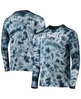 Мужская темно-синяя футболка с длинным рукавом new england patriots tie-dye New Era, синий