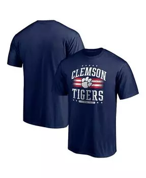 Мужская темно-синяя футболка с фирменным логотипом Clemson Tigers Americana Fanatics, синий
