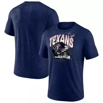 Мужская темно-синяя футболка с фирменным рисунком Houston Texans End Round Tri-Blend Fanatics