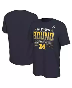 Мужская темно-синяя футболка с игрой национального чемпионата Michigan Wolverines College Football Playoff 2024 Jordan, синий