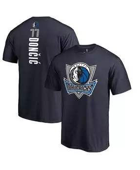 Мужская темно-синяя футболка с именем и номером спонсора команды Luka Doncic Dallas Mavericks Fanatics, синий