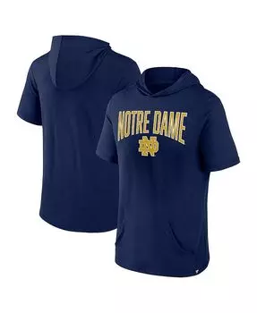 Мужская темно-синяя футболка с капюшоном с фирменным логотипом Notre Dame Fighting Irish Outline Fanatics, синий