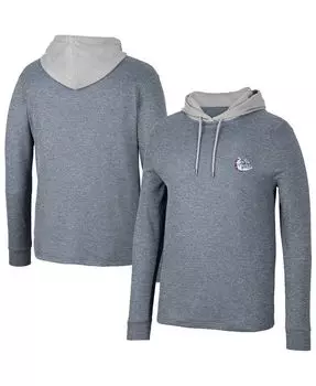 Мужская темно-синяя футболка с капюшоном с длинным рукавом gonzaga bulldogs ballot вафельной вязки Colosseum, синий