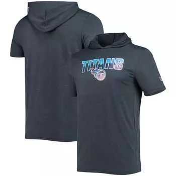 Мужская темно-синяя футболка с капюшоном Tennessee Titans Team с начесом и принтом New Era