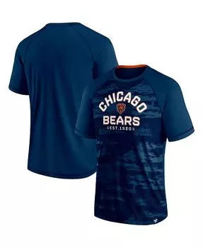 Мужская темно-синяя футболка с логотипом Chicago Bears Hail Mary реглан Fanatics, синий