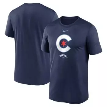 Мужская темно-синяя футболка с логотипом Chicago Cubs City Connect Nike