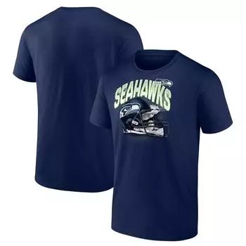 Мужская темно-синяя футболка с логотипом College Seattle Seahawks Big & Tall End Round Fanatics