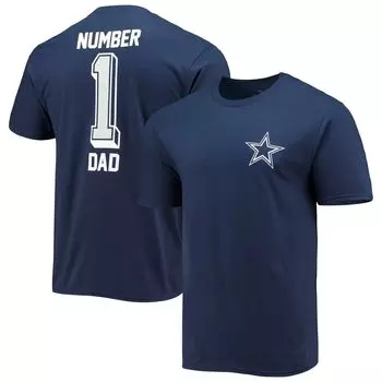 Мужская темно-синяя футболка с логотипом Fanatics Dallas Cowboys #1 Dad