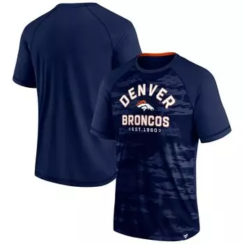 Мужская темно-синяя футболка с логотипом Fanatics Denver Broncos Hail Mary реглан