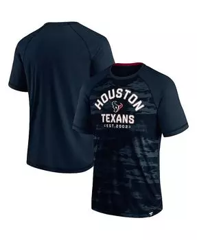 Мужская темно-синяя футболка с логотипом Houston Texans Hail Mary Raglan Fanatics, синий