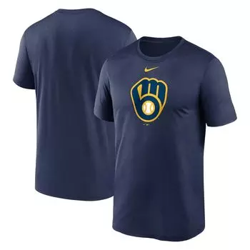 Мужская темно-синяя футболка с логотипом Milwaukee Brewers New Legend Nike