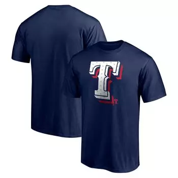 Мужская темно-синяя футболка с логотипом Texas Rangers, красно-белая и командная Fanatics