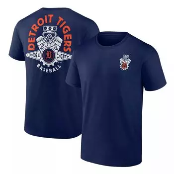 Мужская темно-синяя футболка с надписью Fanatics Detroit Tigers Hometown Collection с блоком двигателя
