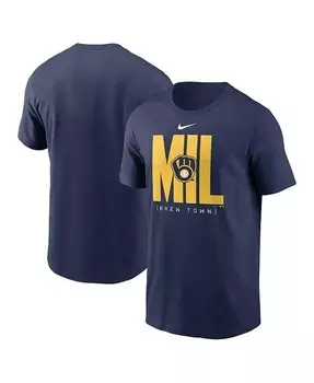 Мужская темно-синяя футболка с табло Milwaukee Brewers Nike, синий
