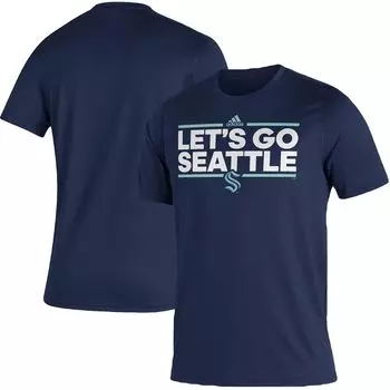 Мужская темно-синяя футболка Seattle Kraken Dassler Creator adidas