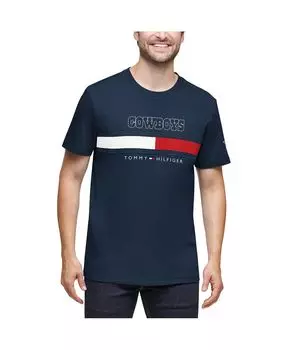 Мужская темно-синяя футболка со вставками dallas cowboys Tommy Hilfiger, синий