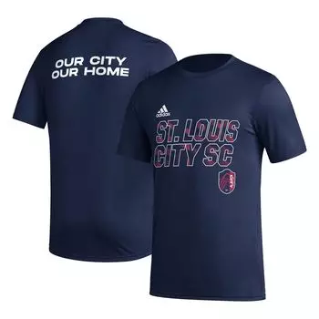 Мужская темно-синяя футболка St. Louis City SC Team с крючком AEROREADY adidas