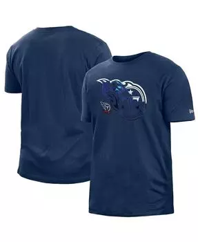 Мужская темно-синяя футболка tennessee titans 2022 sideline ink dye New Era, синий