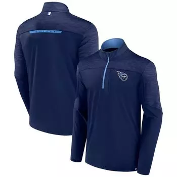Мужская темно-синяя футболка Tennessee Titans Defender с молнией до половины Fanatics