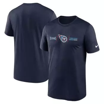 Мужская темно-синяя футболка Tennessee Titans Horizontal Lockup Legend Performance Nike