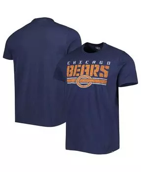 Мужская темно-синяя футболка в полоску с логотипом команды Chicago Bears '47 Brand, синий