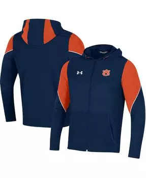 Мужская темно-синяя худи с молнией во всю длину auburn tigers 2021 sideline warm-up Under Armour, синий