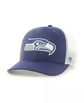 Мужская темно-синяя и белая кепка Seattle Seahawks Trophy Trucker Flex Hat '47 Brand