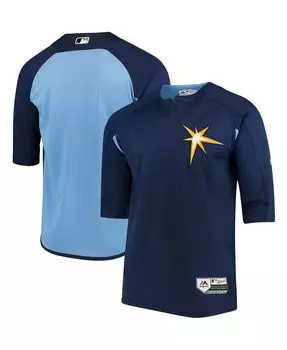 Мужская темно-синяя и голубая тренировочная майка tampa bay rays authentic collection on-field с 3 и 4 рукавами Majestic, мульти