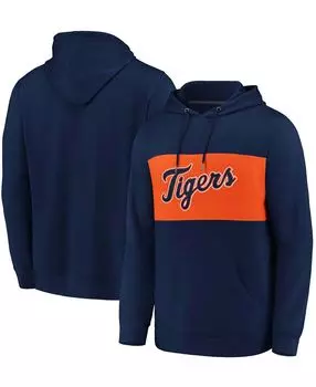 Мужская темно-синяя и оранжевая толстовка с капюшоном detroit tigers true classics team из искусственного кашемира Fanatics, мульти
