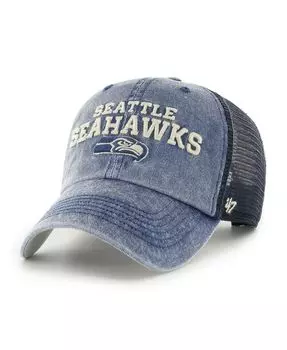Мужская темно-синяя кепка College Seattle Seahawks Drumlin Trucker Clean Up Snapback '47 '47 Brand